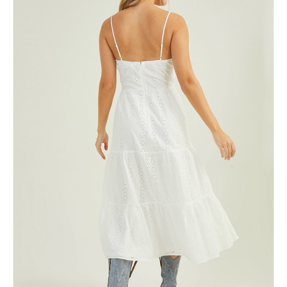 NEW FLAWED Altar’d State White Cotton Maxi Dress Size Large NWT - Picture 2 of 14